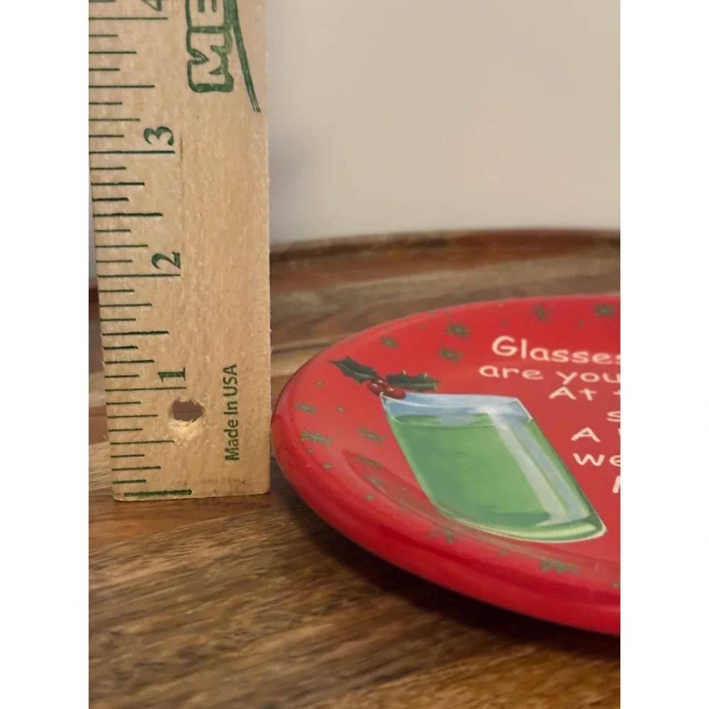 Department 56 Christmas Appetizer Plate Red Party Wonderland Cocktail Poem 6in